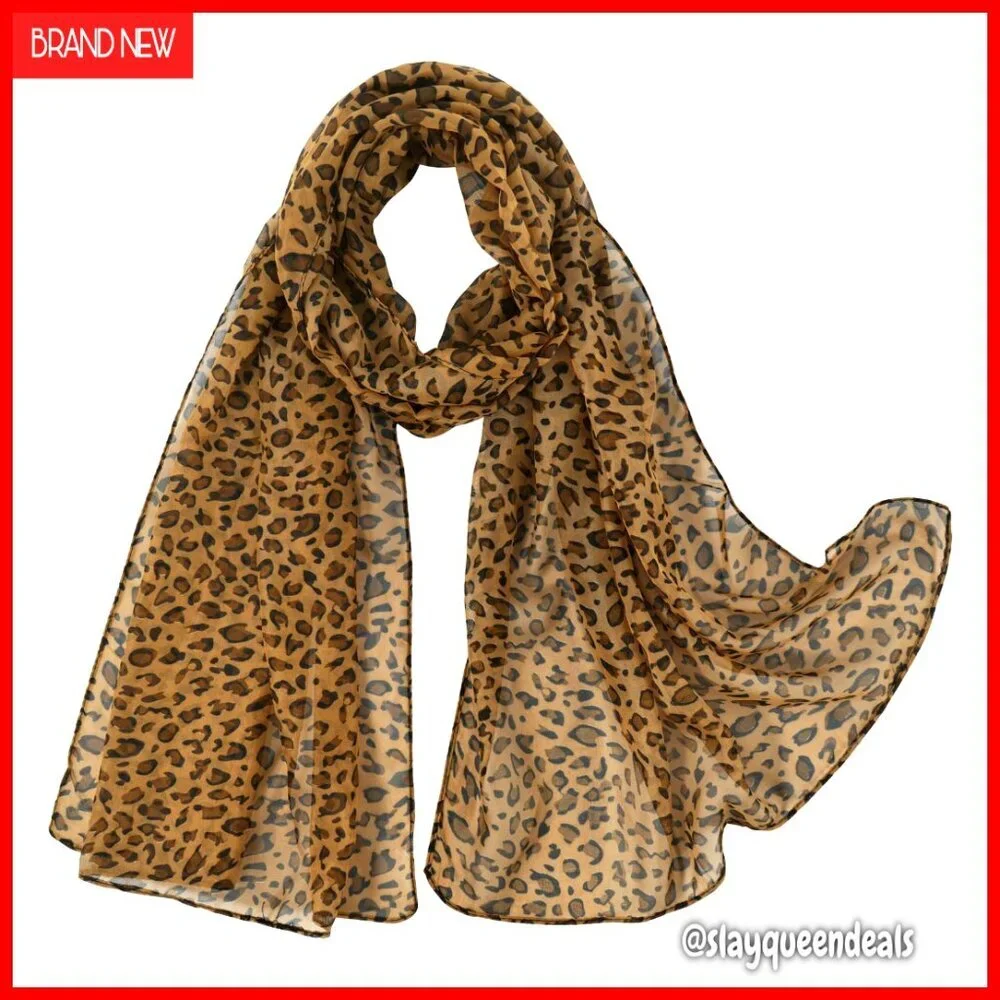 Chiffon Floral Animal Print Scarf 50x19 Inches Lightweight Multipurpose Shawl